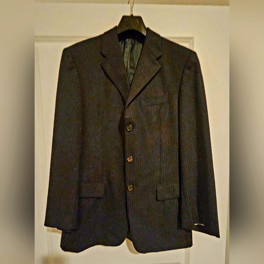 Prada Navy Striped Suit Jacket 36R